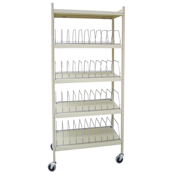 Std Vertical Open Chart Rack 3 Shelves 40 Binder Capacity in Beige (43